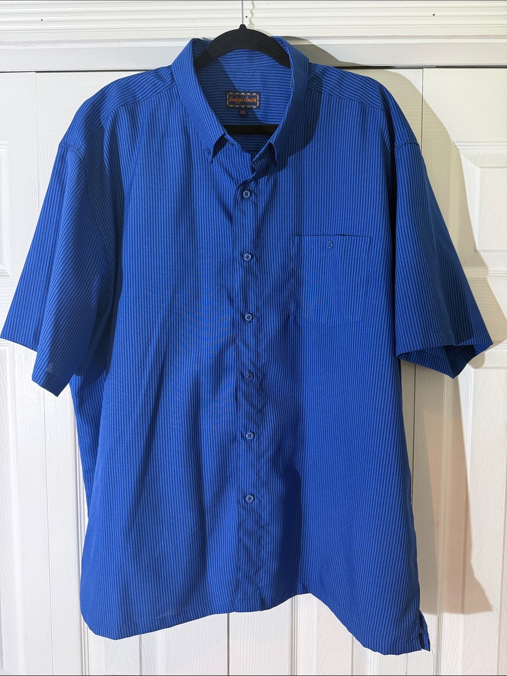 Short-Sleeve Button-Down Shirt in Cobalt Blue by